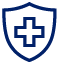 Emergency shield symbolizing saving